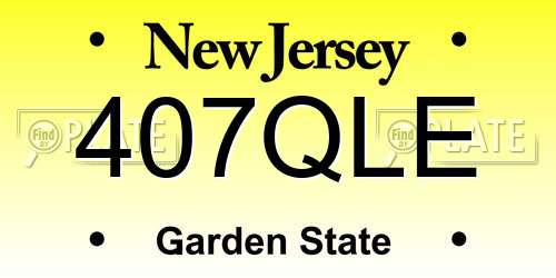 407QLE New Jersey License Plate