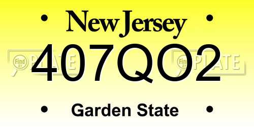 407QO2 New Jersey License Plate