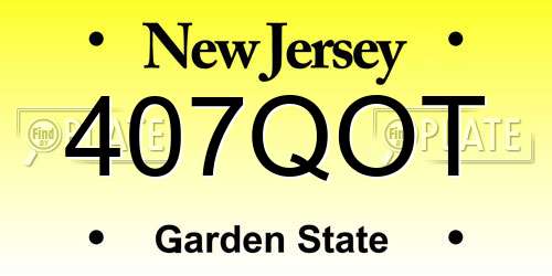 407QOT New Jersey License Plate
