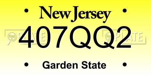 407QQ2 New Jersey License Plate