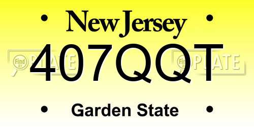 407QQT New Jersey License Plate