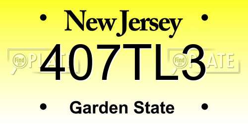 407TL3 New Jersey License Plate