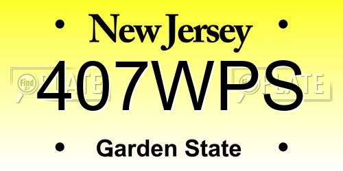 407WPS New Jersey License Plate
