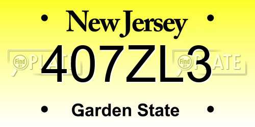407ZL3 New Jersey License Plate