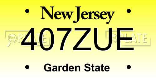 407ZUE New Jersey License Plate