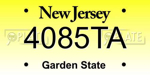 4085TA New Jersey License Plate