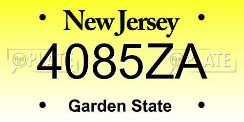 4085ZA New Jersey License Plate