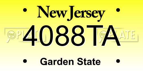 4088TA New Jersey License Plate