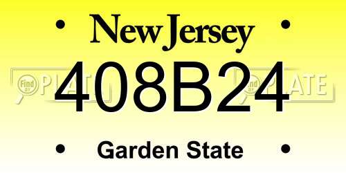 408B24 New Jersey License Plate