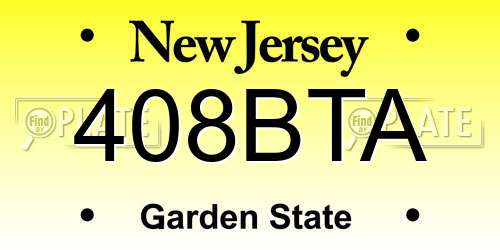 408BTA New Jersey License Plate