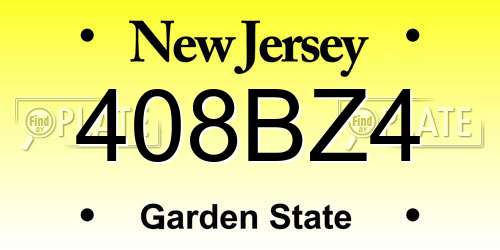 408BZ4 New Jersey License Plate