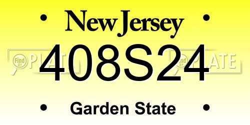 408S24 New Jersey License Plate
