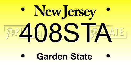 408STA New Jersey License Plate