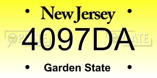 4097DA New Jersey License Plate