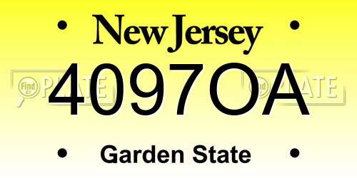 4097OA New Jersey License Plate