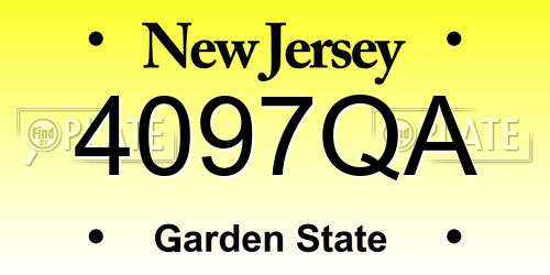 4097QA New Jersey License Plate