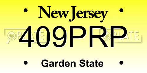 409PRP New Jersey License Plate