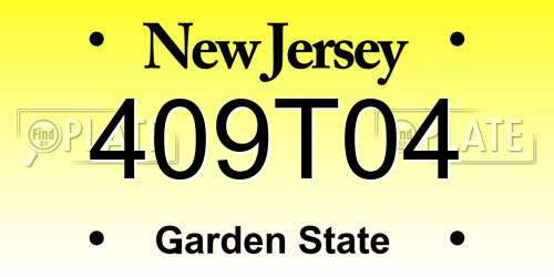 409T04 New Jersey License Plate