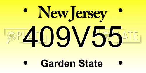 409V55 New Jersey License Plate