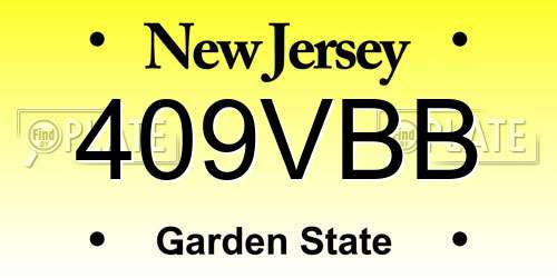 409VBB New Jersey License Plate