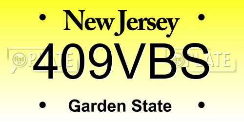 409VBS New Jersey License Plate