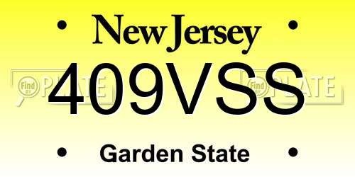 409VSS New Jersey License Plate