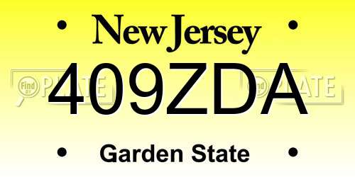 409ZDA New Jersey License Plate