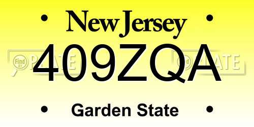 409ZQA New Jersey License Plate