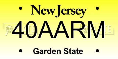 40AARM New Jersey License Plate