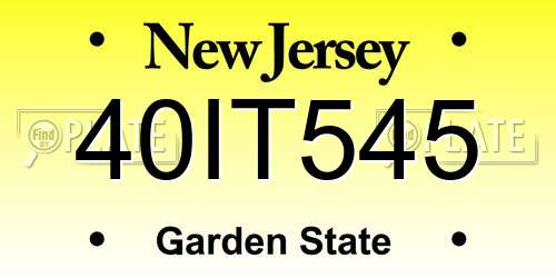 40IT545 New Jersey License Plate