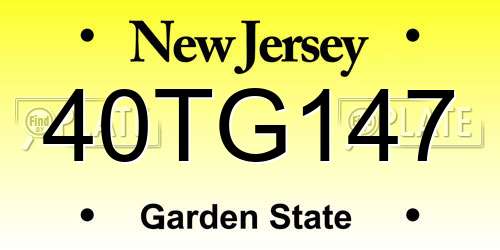 40TG147 New Jersey License Plate