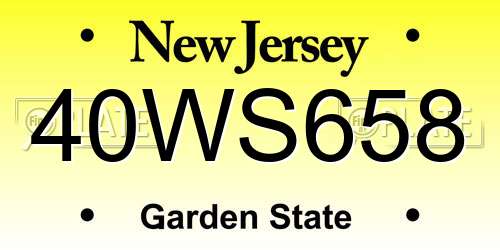 40WS658 New Jersey License Plate