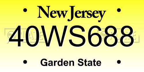 40WS688 New Jersey License Plate
