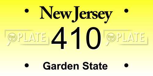 410 New Jersey License Plate