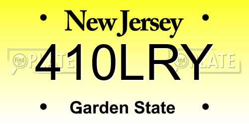 410LRY New Jersey License Plate