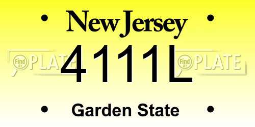 4111L New Jersey License Plate