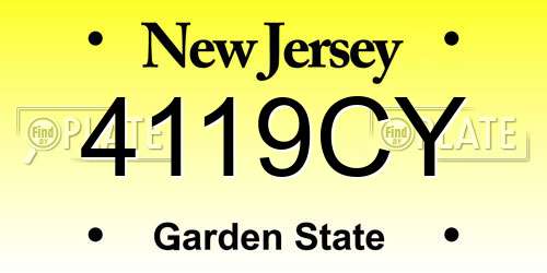 4119CY New Jersey License Plate