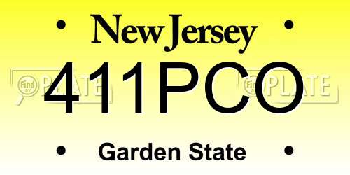 411PCO New Jersey License Plate