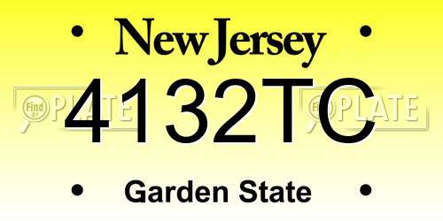 4132TC New Jersey License Plate