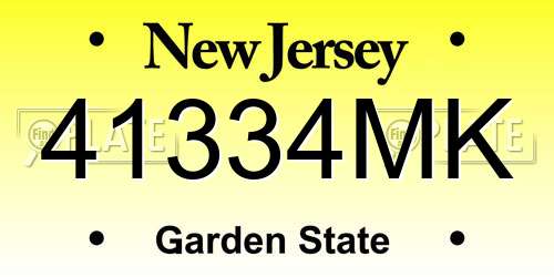 41334MK New Jersey License Plate