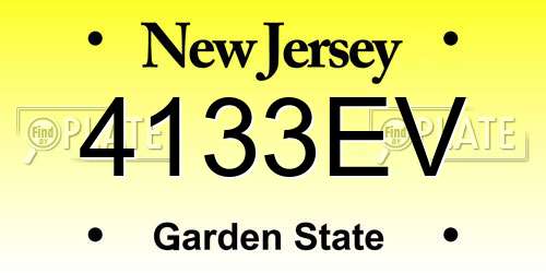 4133EV New Jersey License Plate