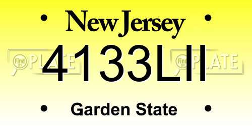 4133LII New Jersey License Plate