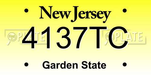 4137TC New Jersey License Plate