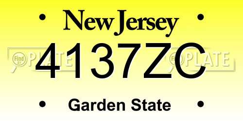 4137ZC New Jersey License Plate