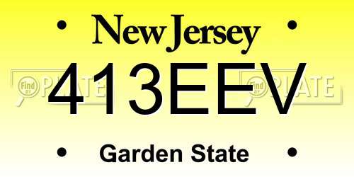 413EEV New Jersey License Plate
