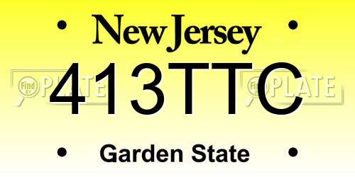 413TTC New Jersey License Plate