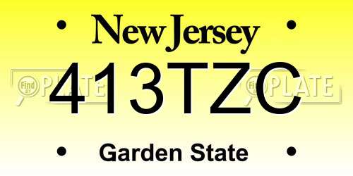 413TZC New Jersey License Plate