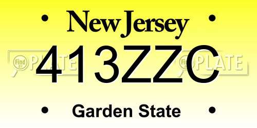 413ZZC New Jersey License Plate