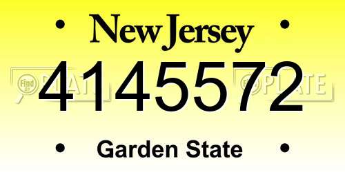 4145572 New Jersey License Plate