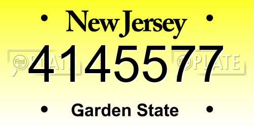 4145577 New Jersey License Plate